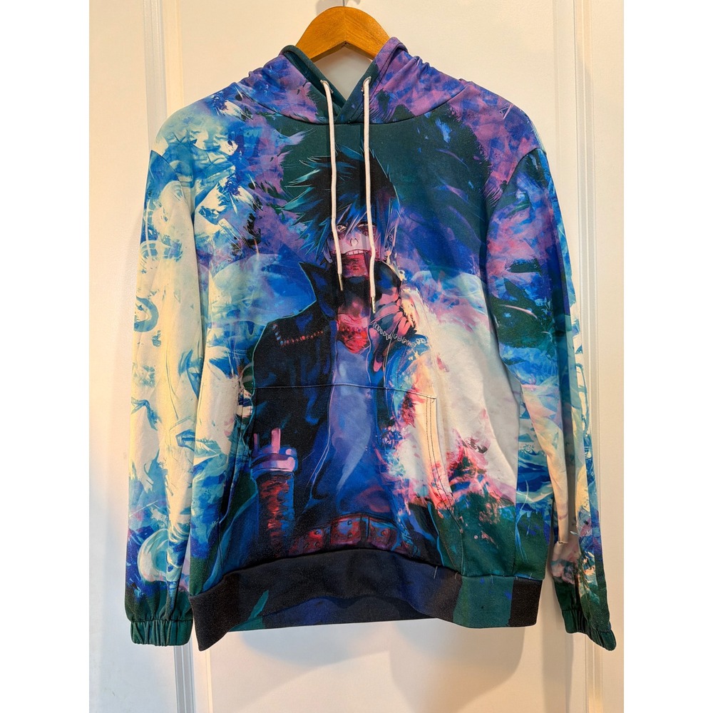 My Hero Academia Dabi Hoodie Anime All Over Print Blue Purple Pullover Large